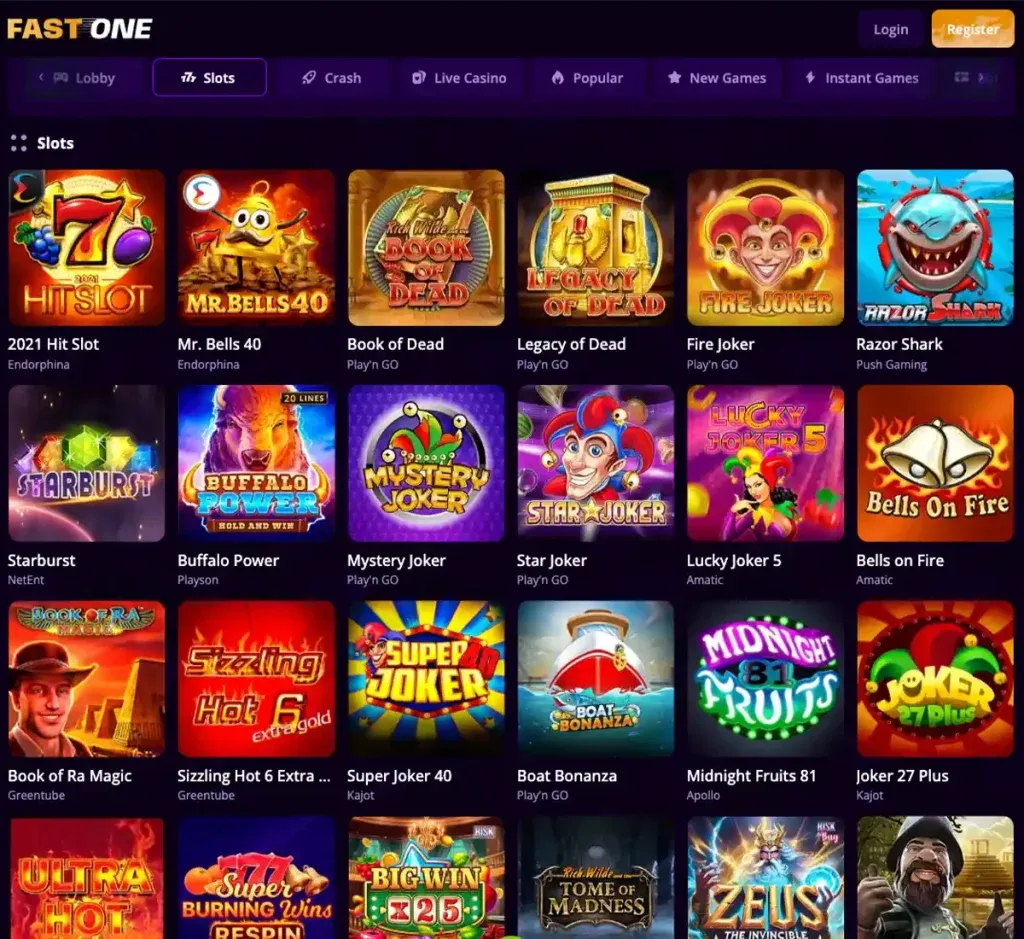 Katalog automatów online i kategorii gier w kasynie F1 Casino